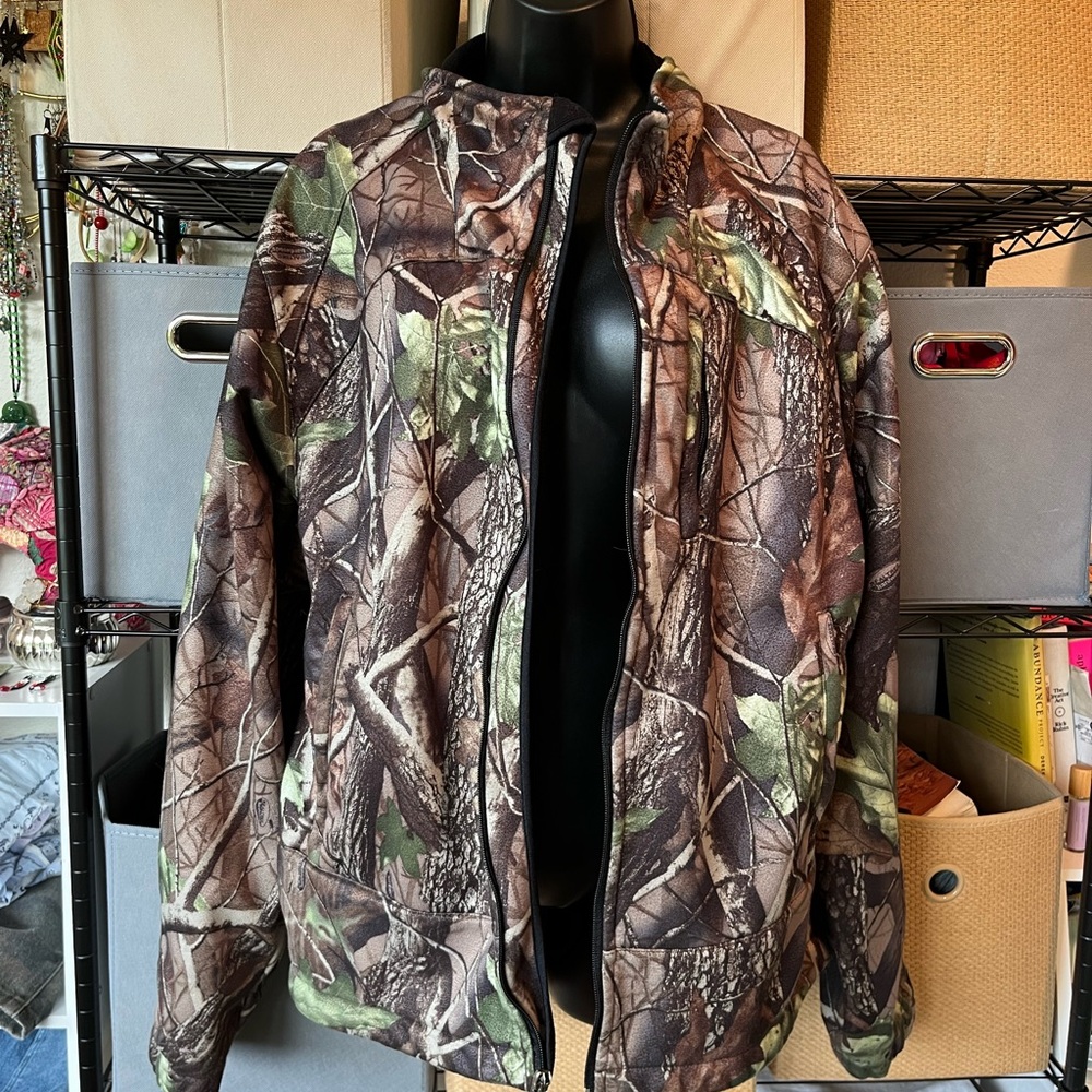 Men's Camouflage Field Jacket in Brown & Green - Outdoor Zip Front